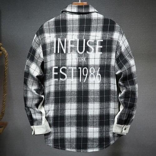 Spring Autumn Casual Denim Jacket Men Embroidery Patchwork Plaid Outerwear Fashion Slim Fit Single Breasted Jean Cargo Jackets