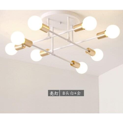 Multiple Rod Wrought Iron Ceiling Light Retro Industrial Loft Nordic Dome Lamp for Home Decor Dinning Cafe Bar