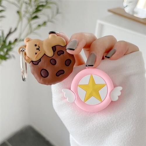 Cartoon Protector Cover With Hook For AirTags Shockproof Silicone Anti-Scratch Anti-Fall Sleeve Protective Case Shell