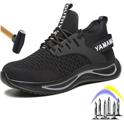 Summer New Style Mens Boots Steel Toe Anti-Smashing Anti-Stab Safety Shoes Comfortable Breathable Outdoor Work Boots