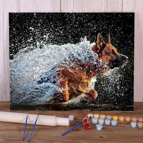 Animal German Shepherd DIY Paint By Numbers Kit Oil Paints 40*50 Picture By Numbers Photo Wall Decoration Kids Drawing