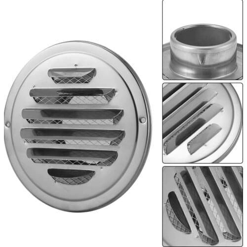 Stainless Steel Exterior Wall Air Vent Grille Round Ducting Ventilation Grilles Air Vent Grille Drains