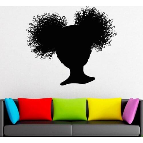 Beauty Salon Wall Window Decals African style Wall Sticker Window Sticker Woman Face Art Design Mural For Home Bedroom C80
