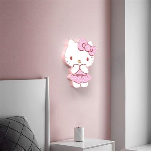 Nordic Cartoon Cat Wall Lamps Childrens Room Bedroom Bedside Boy Girl Room Study Cloakroom Decoration Hallway LED Wall Lights