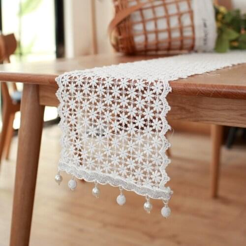NEW Luxury table runners snow-white flowers American lace runner table Quality Nordic table runner TV carbinet decorative towel