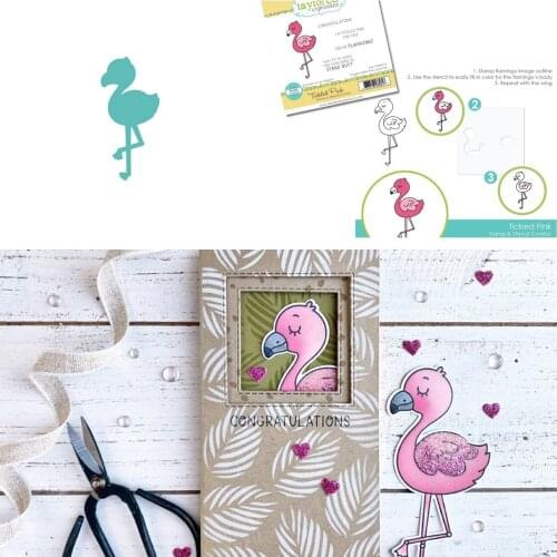 New Animal Flamingo Cutting Dies Stamps Stencil Scrapbook Diary Decoration Stencil Embossing Template DIY Greeting Card Handmade
