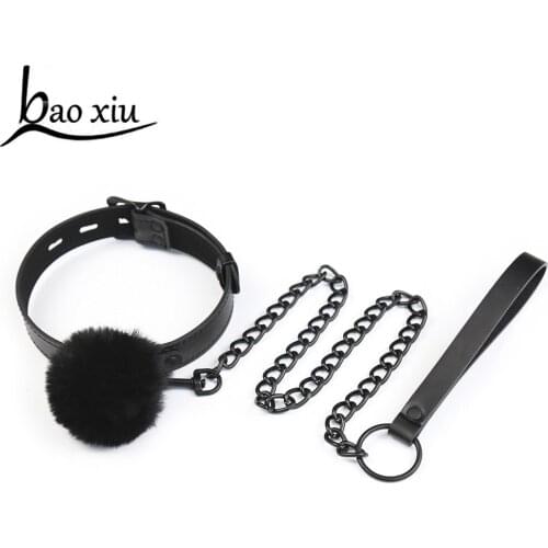 New Sexy Black Choker Long Metal Chain Straps Collar Fur Ball Leather Necklace for Women Jewelry Female Statement Necklace