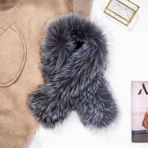 New Winter Women Real Fox Fur Scarf With Rex Rabbit Fur Scarf Natural Soft Fox Fur Muffler Fox Shawl Collar Lady Warm Fur Scarvf