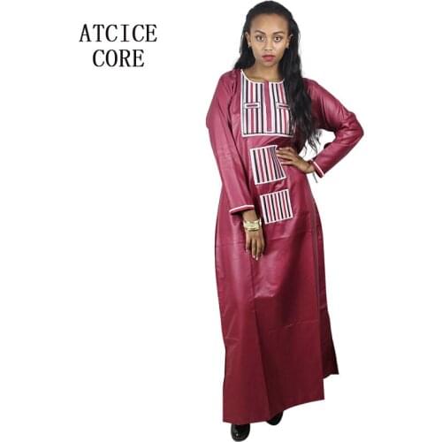 Soft material african bazin riche embroidery design clothing for lady