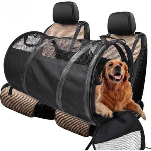 KANGFEILE Dog Carriers Rear Back Pet Dog Car Seat Cover Mats Hammock Protector with Safety Belt Transportin Perro D1795