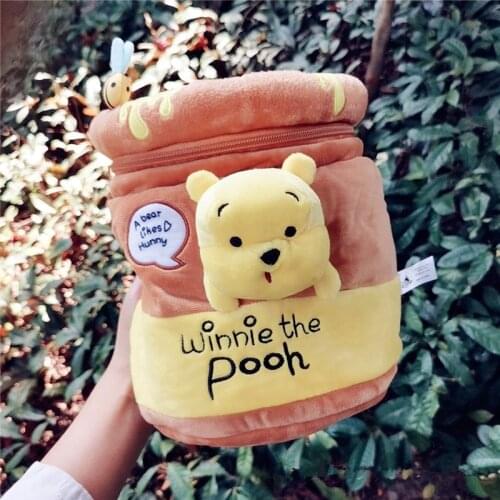 Disney Winnie the Pooh Kawaii Pooh Bear Honeypot Plush Stuffed Backpack storage bag A birthday present for a child