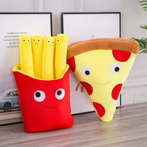 30/50cm Pillow of Fries Pizza Food Plush Toy Stuffed Soft Christmas Gift for Kids Kawaii Decoration Doll Valentine Present
