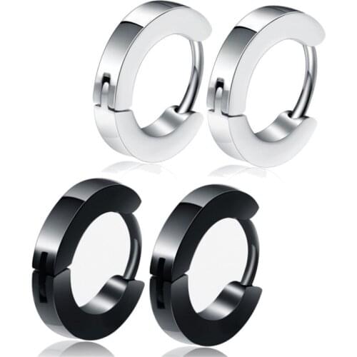 Hot Style Gold Color Stud Earrings Stainless Steel Round Stud Earring Women Men Punk Ear Piercings Fashion Jewelry Gifts