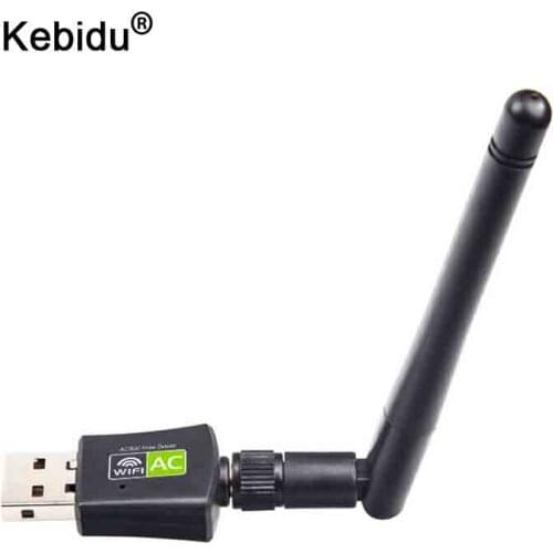 Kebidu Network Cards Free Driver Wifi Adapter USB Dual Band 600Mbps 5/2.4Ghz LAN Antenna Dongle Wifi for Win 7 8 10 RTL8811AU