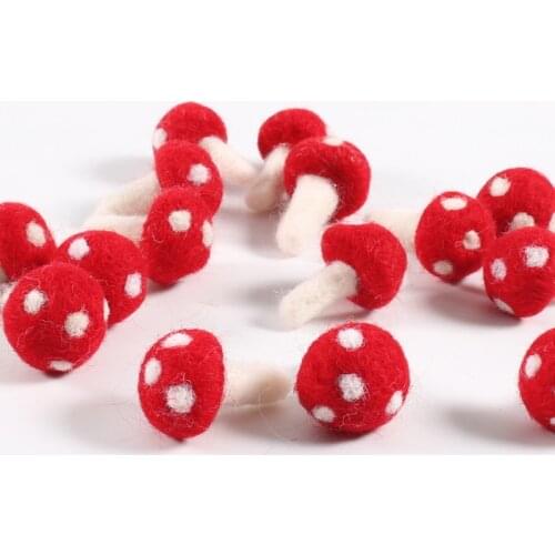 DIY Wool Felt Decoration Felt Pom Pom Handmade Materials Mushroom Crafts for Kids Felt Ball Material Para Manualidades Navidad