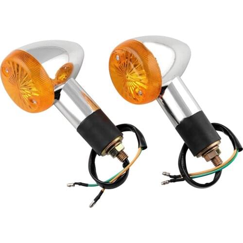 2 PCS Motorcycle Amber Bullet Turn Signal Lights For Yamaha Virago XV 250 500 535 700 750 920 1100