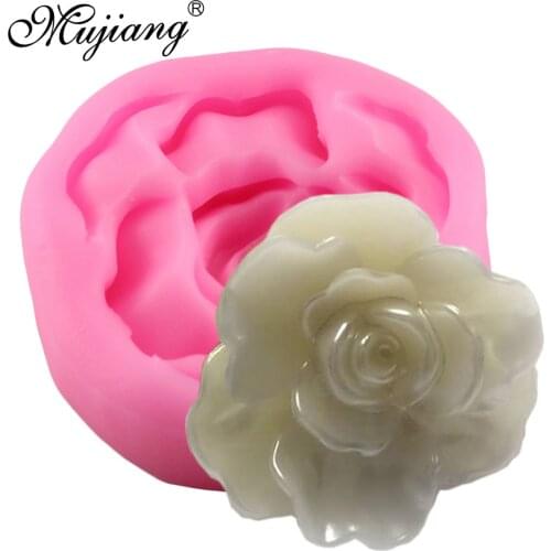 Mujiang Silicone Rose Flower 3D Craft Soap Mold Cupcake Baking Fondant Candy Chocolate Resin Clay Mould Cake Decorating Tools
