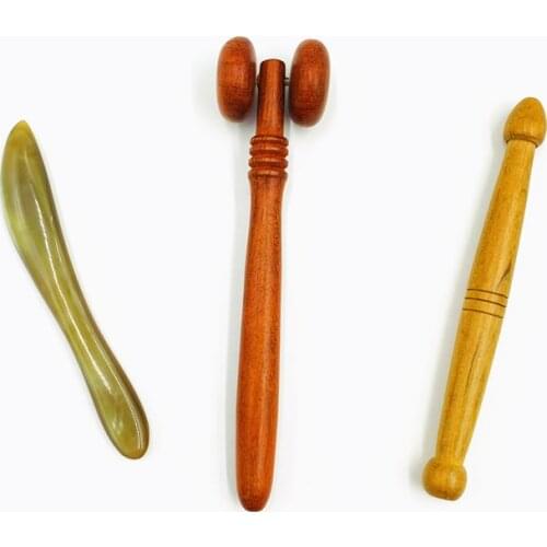 Traditional Thai Massage Wooden Stick Tool Acupressure Pen Scraping Board Anti-wrinkle Eye Massage Set Lymphatic Massager Set