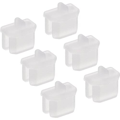 Uxcell 6 Pcs Clear Ethernet Hub Port Mini Display Port Adapter Anti Dust Cover Cap Protector Plug