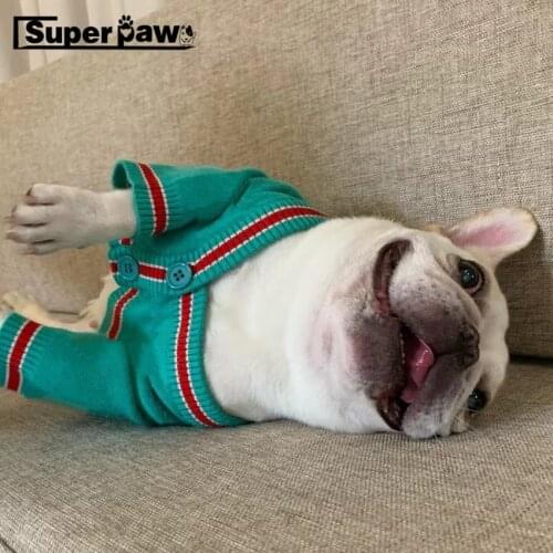 Winter Warm Pet Dog Cardigan Sweater Clothes Jacket Coat for Small Medium Dogs Schnauzer Yorkie French Bulldog Pug EMC33