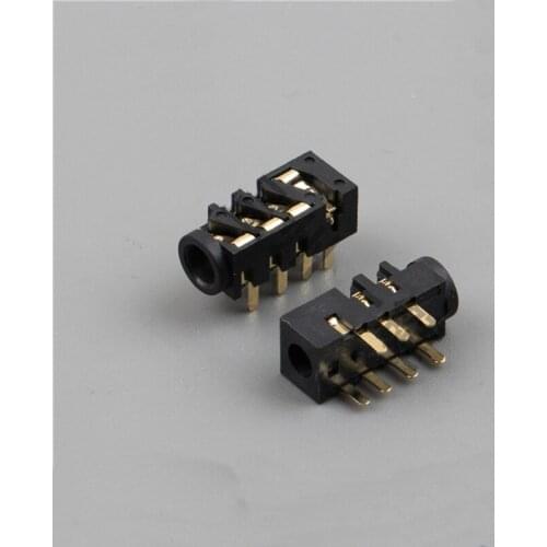 Gold earphone socket 7 foot pin 2 fixed foot 3.5MM socket female seat power socket