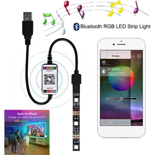 DC 5V Bluetooth Smart LED Strip USB DC5V 5050 RGB LEDS For TV 0.5m 1m 2m 3m 4m 5m