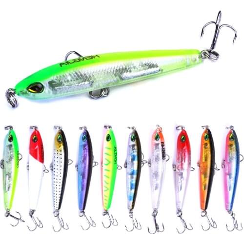 1PCS 7.5cm 9g Hard Pencil Fishing Lure Lifelike 3D Eyes 8# Hooks Sinking Plastic Baits Crankbait