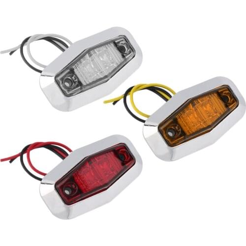 10 Pcs 2 LED Beads Car Trailer Truck Side Marker Lights Clearance Lamp 12V Warning Lamp Red Yellow White