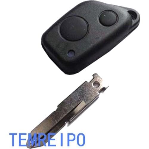 10pcs/lot Remote Key Shell fit for Peugeot 2 Button 106 205 206 306 307 405 406 Remote Key Case for Citroen Fob uncut blade