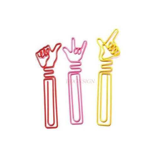 10pcs Hand Account Paper Clips Cartoon Paper Clips Fingers Colored Paper Clips
