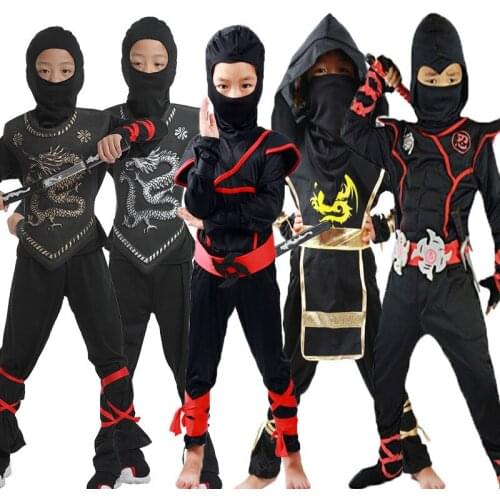 Halloween Party Kids Naruto Jumpsuit Warrior Anime Cosplay Costume Boys Masquerade Ninja Akatsuki Sasuke Martial Arts Uniform