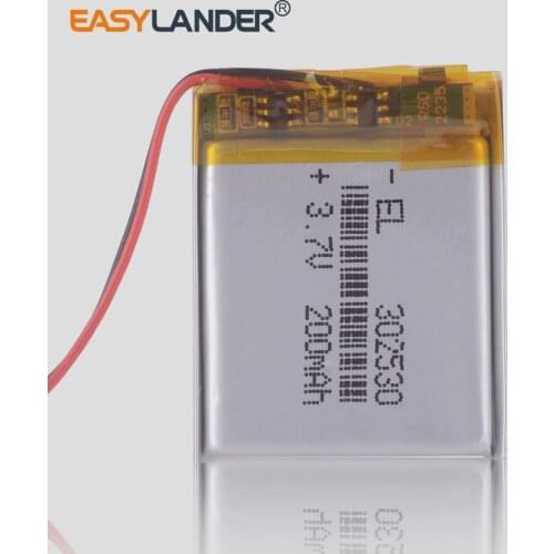 302530 3.7V 200mAh Li ion Lithium polymer Battery For MP4 accu HS in a mp3 player GPS dvr Bluetooth speaker Headset recorder