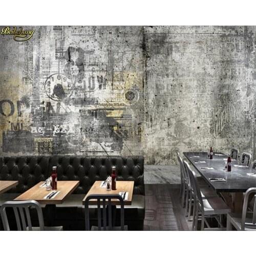 Beibehang Custom 3d wallpaper mural industrial style retro nostalgic cement alphabet wall background painting papel de parede