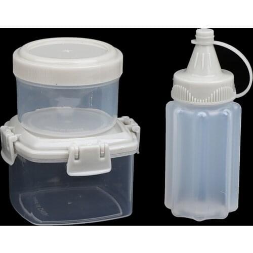 4pcs Salad Dressing Containers Outdoor Portable Barbecue Spice Jar Kitchen tool Plastic Sauce Squeeze Bottle Mini Seasoning Box