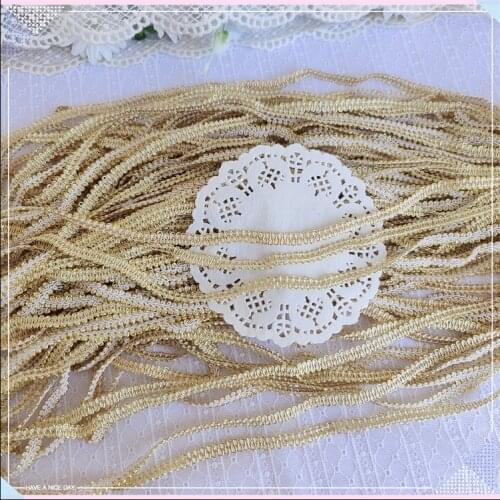 5 Meters High Quality Gold Fabric Braided Venise Lace Sewing Applique Craft Lace Clothing Accessories 1cm Width