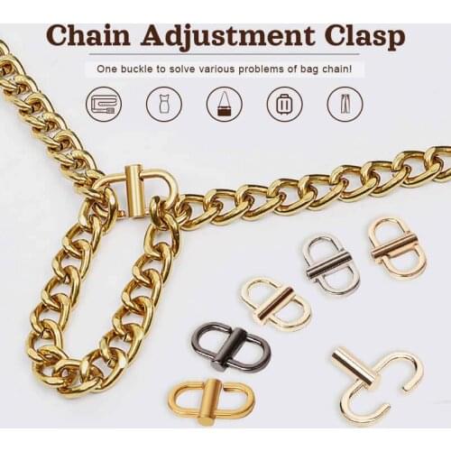 5PCS Adjustable Metal Buckle Clip Chain Adjustment Clasp Handbag Chain Strap Length Shorten Chain Length Adjuster Bag Accessory