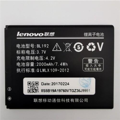 3.7V 2000mAh BL192 For Lenovo A328 A328T A526 A750 A529 A560 A680 A590 A300 A388T A505E Battery