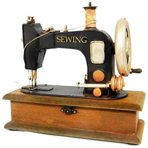 Antique Decor Metal Vintage Sewing Machine Boxed Creative Desktop Trinket Miniature Gift Nostalgic Handmade Hand Painted Quality
