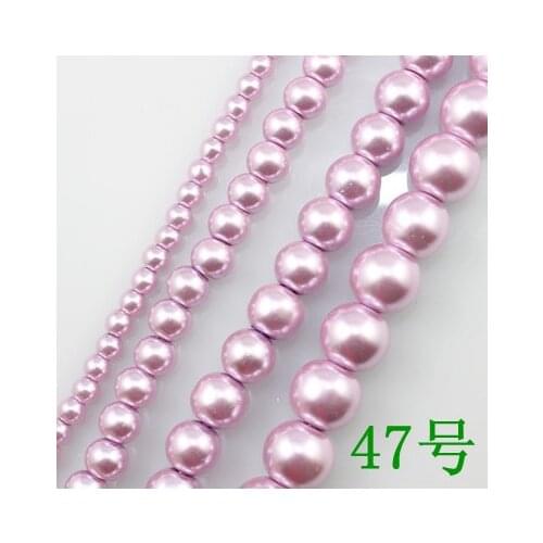 4.6.8.10.12.14mm Pink Purple Round Glass Pearl Imitation Beads Loose Pearls for Bracelet DIY Jewelry Making GL-24