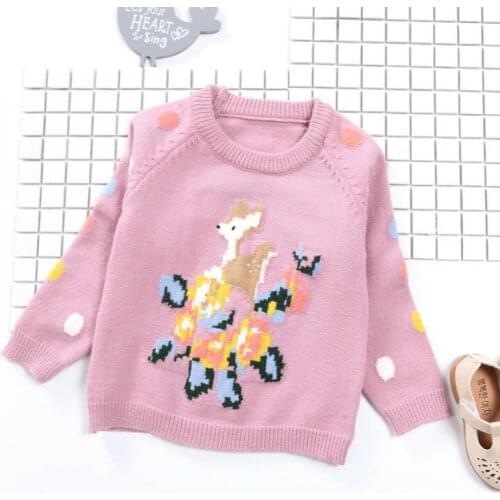 2017 Children Girl Autumn Winter Dot Sweater Kids Girls Thick Warm Sweaters Jackets