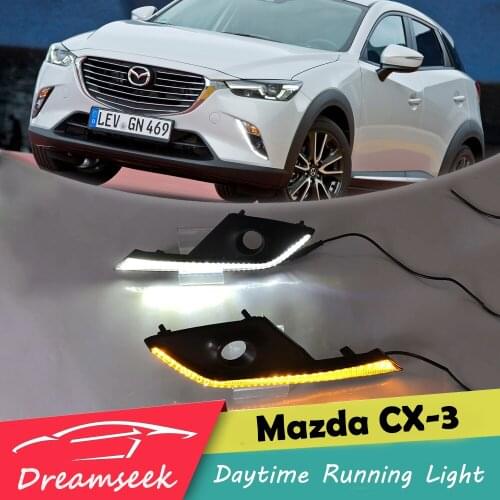 DRL For Mazda CX-3 CX3 2016 2017 LED Car Daytime Running Light Driving Fog Day Lamp Bezel Daylight Turn Signal