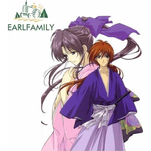 EARLFAMILY 13cm x 9.9cm for Kenshin Mark Decal Windshield Laptop Anime Car Stickers Cartoon Waterproof Vehicle Decoration