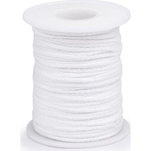 1 Roll 200 Feet 61M White Candle Wick Cotton Core Candle Woven Wick for Candle DIY And Candle Making Candles Supplies