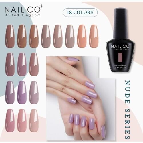 NAILCO 18+47 Colors Gel Soak Off LED Gel Varnish Semi Permanant Art Hybrid Varnishes UV Nail Gel Polish Nude Yellow