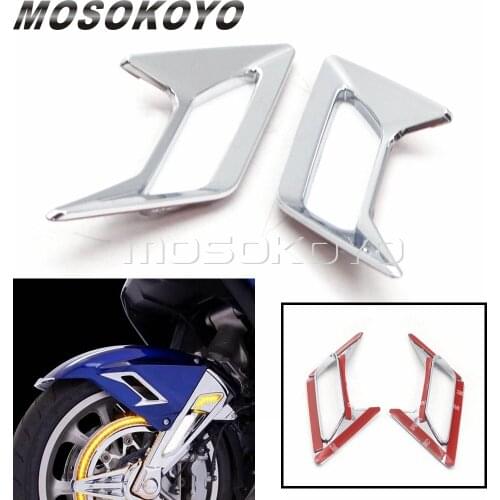 Chrome Motorcycle Front Fender Trims Accent Decoration ABS Plastic Side Panel Cover For Honda Gold Wing Tour DCT Airbag 2018-up