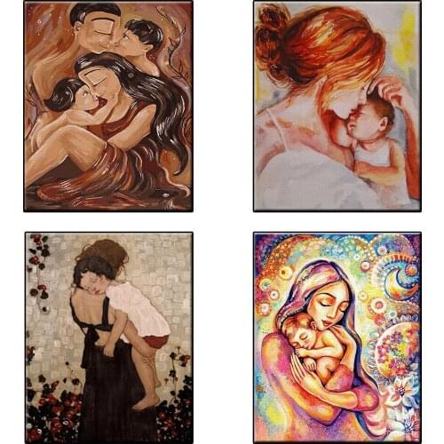 Oil Painting By Numbers Mothers Love Acrylic Paint Coloring By Numbers Kits Canvas For Drawing Home Decor Wall Art Unique Gift