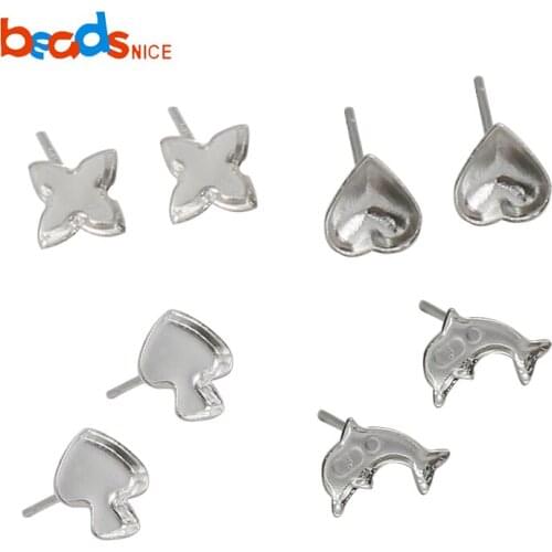 Beadsnice 38901smt17 Earring Components 925 Silver Stud Earring Blank Flower Earring Studs Blank Settings