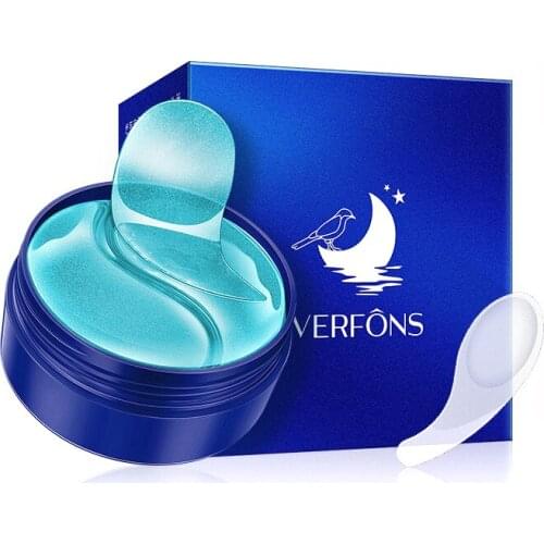 Hyaluronic Acid Eye Mask 60 Stickers Ocean Birds Nest Eye Mask Hydrogel Collagen Moisturizing Anti-aging Eye Care Base Patches
