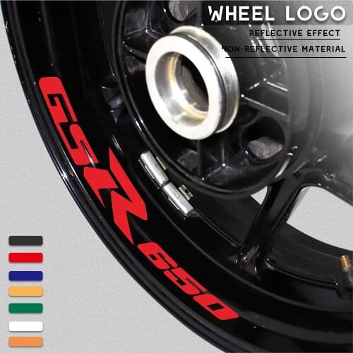 Motorcycle sticker waterproof decorative wheel stripe logo with reflective MOTO inner ring decal for SUZUKI GSR650 gsr 650