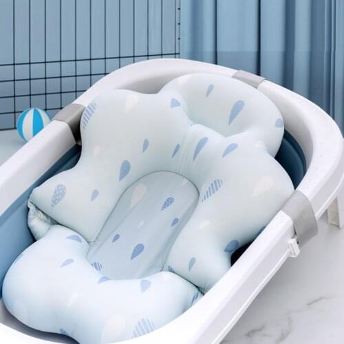 Cartoon Portable Baby Shower Bath Tub Pad Non-Slip Bathtub Mat Newborn Safety Security Bath Support Cushion Foldable Soft Pillow